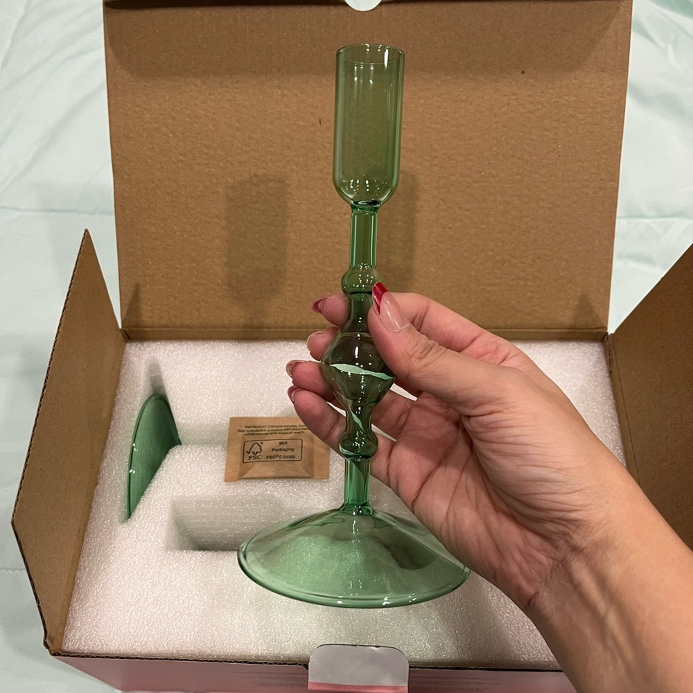 Poketo Glass Candlestick Holder Set